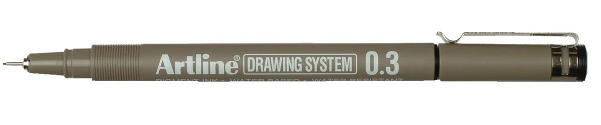 Artline Drawing System 0.3 Çizim Kalemi, 0.3 mm, Siyah