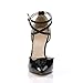Only maker Women’s Stiletto High Heels – Pointed Toe Pumps with Ankle Strap Elegant Dress Shoes for Party Wedding Office Patent Leather Black Size 15