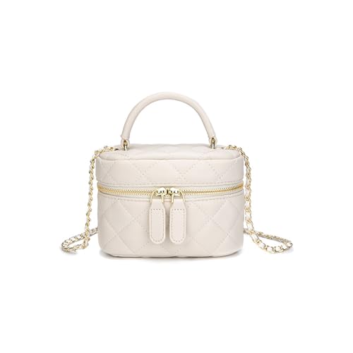 Mini Quilted Square Box Bag Crossbody Handbag With Metal Chain Strap for Women