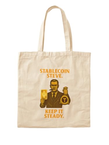 Sac fourre-tout Stablecoin Steve pour éviter la fragilité des tote bags fins