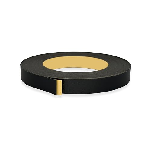 Image of Black PVC 3 /4 inch x 25 ft Edge Banding Tape Peel Stick Adhesive Veneer Edging Trim Wood Laminate Cabinet Furniture Plywood Formica Shelf Countertop Table Repair Strip Band Roll