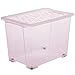 Produktbild Rotho Evo Easy Aufbewahrungsbox Deckel, lebensmittelechter Kunststoff (PP) BPA-frei, Mauve/transparent, 65l, (58,5 x 39 x 41,2 cm)