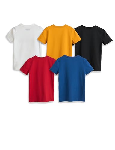 Image of Amazon Brand - Symbol Boys 100% Cotton Graphic Printed Half Sleeves T-Shirt | Age 6-14 Years (Available in Combo Pack of 3 and 5)