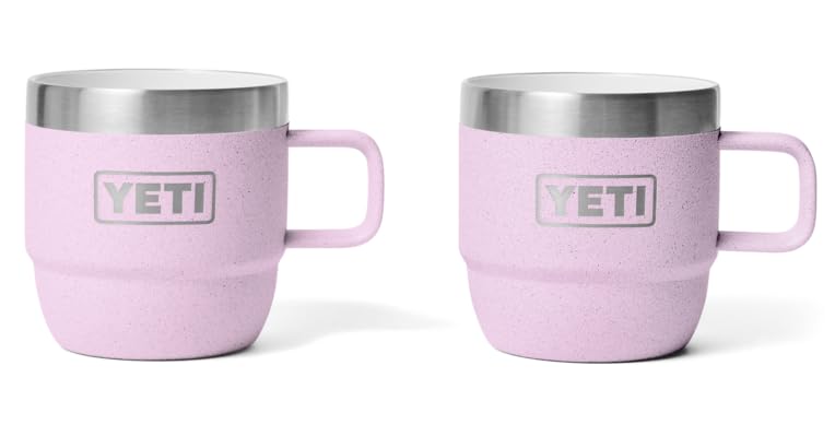 YETI Rambler Espresso Mug, Vacuum Insulated Stainless Steel Stackable Mug, Cherry Blossom, 2 Pack 6 oz (177 ml)
