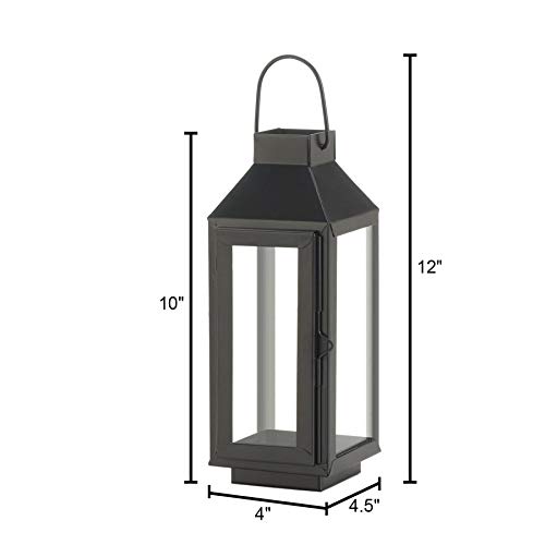 Gallery Of Light 10018654 Small Square Top Black Lantern, Multicolor