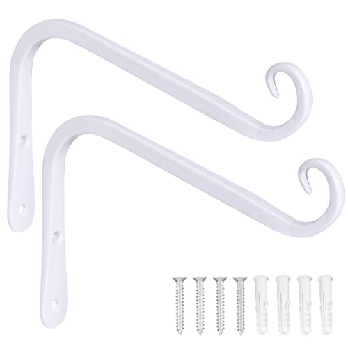 JunGG Pflanzenhalterung Blumenampelhalter 15cm S Eisen Hängender Pflanzenhalter Wandhaken Blumenampel Wandpflanzenhaken für Pflanzer Vogelhäuschen Laternen Windspiele Wandleuchter, 2er Pack