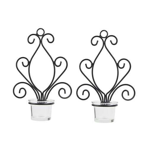 Bougeoirs muraux en métal noir lot de 2 pour une décoration chic de mariage
