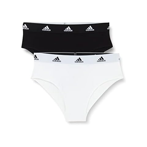 adidas Damen Multipack Bikini (2pk) Slip, Black/Medium Heather Grey, M Cover