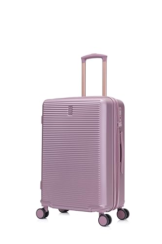 Valise rigide 4 roulettes légère CELIMS avec cadenas TSA rose nuage 65cm