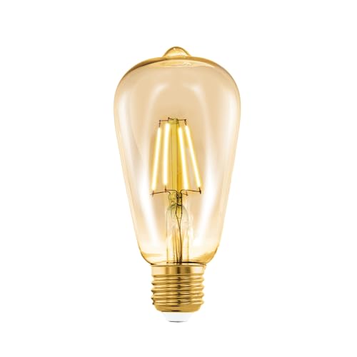 EGLO connect.z Ampoule LED E27 connectée, ST64, ZigBee, contrôlable par appli et commande vocale, dimmable, blanc chaud, 500 lumens, 5,5 watts, ambré,...