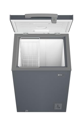 فريزر علوي طراز CCF131W من تشيك، سعة 99 لتر، 3.5 قدم مكعب، لون رمادي داكن