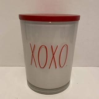 Rae Dunn XOXO Candle - 10.5 oz / 297 gram with Wooden lid - PALO Santo - Valentine's Day