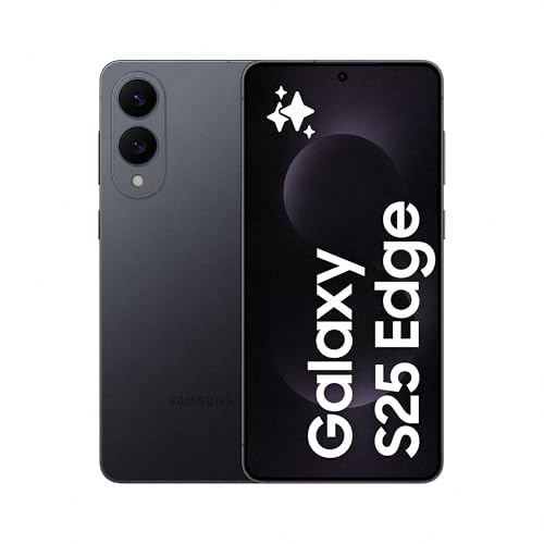 Samsung Galaxy S25 Edge 256GB Teléfono Móvil Fino con IA, Galaxy AI, 12GB RAM, Cámara 200MP, Batería Larga Duración, Garantía Fabricante 3 Años + 1 Extra, Titanio Negro Intenso (Versión Española)