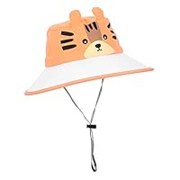 VALICLUD Cartoon Animal Bucket Hat for Boys and Girls Uv Sun Hat Lightweight Fisherman Cap for Toddlers Tiger Design Orange
