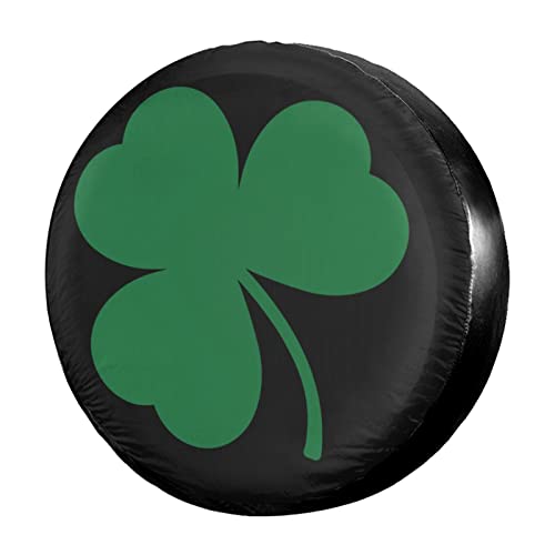 Foruidea Green Irish Shamrock Spare Tire Cover Dust-Proof Wheel Tire Cover Fit Trailer, RV, SUV and Many Vehicle 14 Inch