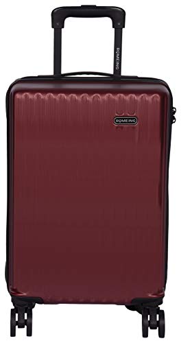 Image of ROMEING Capri 20 inch, Polycarbonate Luggage, Hard Sided, (Wine Red 55 cms) Small Cabin Trolley Bag | 8 Spinner Smooth Wheels | TSA Lock | Unbreakable | Men & Women