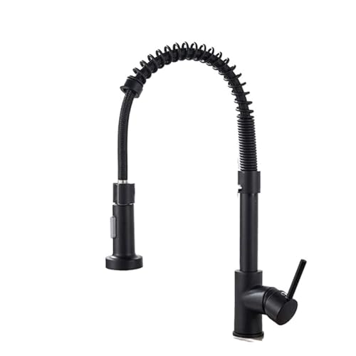 Robinet de cuisine noir mat à 360 degrés mitigeur eau chaude froide avec pulvérisateur