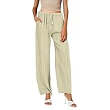 Pantalones Trekking Mujer Baratos Pierna Recta Palazzo Cintura Alta Pantalones Rectos con Cordón Flojo Pantalones Y2K Anchos Adolescente Jogging Casual