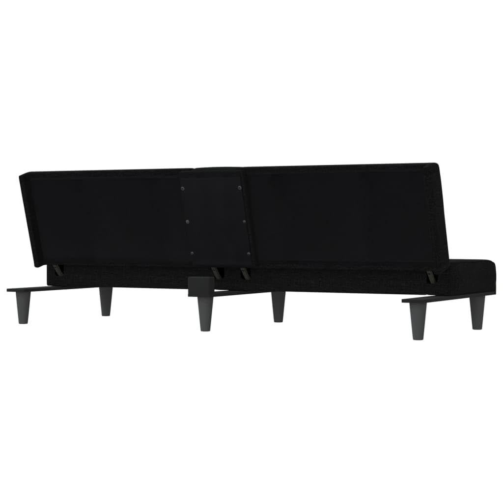 sofás de Dos plazas,Sofa 120 cm,Sofa Cama Dos plazas,Sofá Cama con portavasos Tela negroAdecuado para salón, Dormitorio