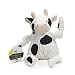 HuggleHounds Plush Corduroy Durable Squeaky Knottie, Dog Toy, Great Dog Toys  for Aggressive Chewers, Cow, Large