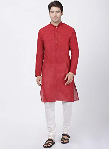 Image of VASTRAMAY Men's Royal Blue Pure Cotton Kurta