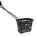 6PCS Trolley Rolling Plastic Basket Set - 35 Litre Portable Shopping Basket with 4 Wheels and Handle for Supermarkets, Retail Stores, Bookstores (Black)