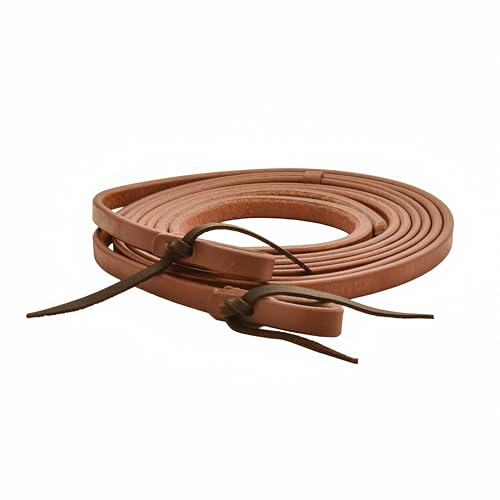 AJ Tack Oiled Harness Leather Split Reins - 5/8in x 8ft