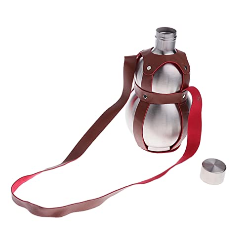 Warmhm 1 Set Di Fiaschette In Acciaio Inossidabile Con Paranco Borraccia Con Cannuccia Borraccia In Borraccia Da Corsa Doppia Borraccia Da Esterno Rum Sport Zucca