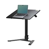 サンワダイレクト スタンディングデスク 折り畳み 【完成品】 幅70×奥行48×高さ74～108cm ガス圧 キャスター付き 耐荷重30kg 天板角度調整 無段階 ブラック 100-ERD054BK