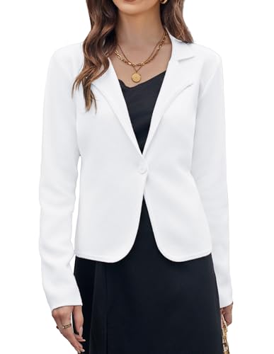 Image of GRACE KARIN Women Sweater Blazer Casual Work Croppped Cardigan Lightweight Button Front Short Knit Blazer Jacket S-XXL