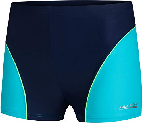 Aqua Speed Leo Pantaloni da Nuoto | Moderni Protezione UV | Resistente ai Raggi UV | Resistente al Cloro |17. Blu/Turchese | Taglia: 140 cm