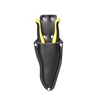 quipuda Lederetui für Gartenscheren, Echtes Leder Gartenschere Lederholster,Werkzeughalter Gürtelhalter für den Gürtel, Tasche für Zangen,Schere oder Gartenmesser Tasche (Gebogene)