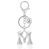 BydGxy Abalorio de corazón de burbujas doradas para bolsos – Bonito llavero con letra inicial para mujer, dijes de bolso, regalo dorado, corazón plateado, Talla única