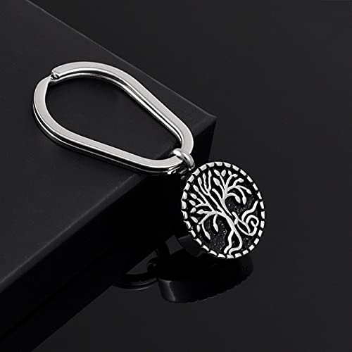 Porte-clés Souvenir de Crémation Arbre de Vie en Acier Inoxydable pour Cendres d'Urne Funéraire