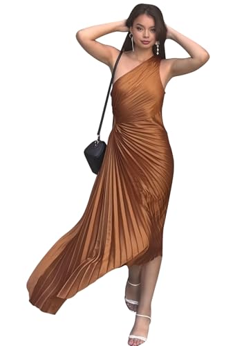 One Shoulder Pleated Bridesmaid Dresses Long for Wedding 2025 Satin A Line Cocktail Party Gowns for Women LB177