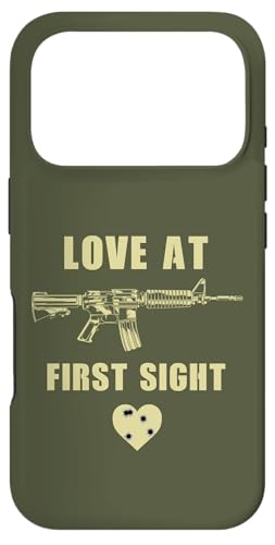 Love at First Sight ? Men's Funny Sarcastic Gun Humor �X�}�z�P�[�X iPhone 17 Pro �p