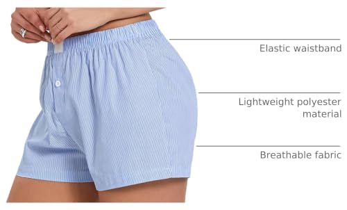 Image of Women Y2k Plaid Elastic Waisted Gingham Pajama Shorts Boxers Lounge Sleep Bottoms