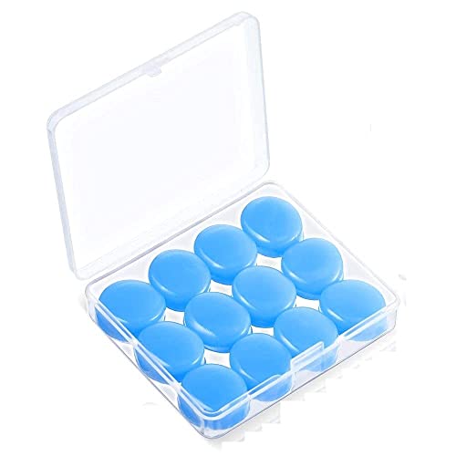 Generic, Lot de 12 paires de bouchons d'oreilles réutilisables en silicone pour ronflement, natation, voyage, concerts, travail, études, 1