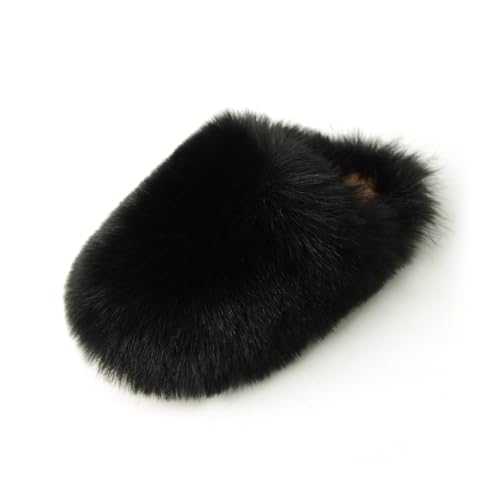 Womens Fluffy Faux Fur Slides Furry Soft Plush House Slippers Shoes Indoor Outdoor Slip On Slipper3