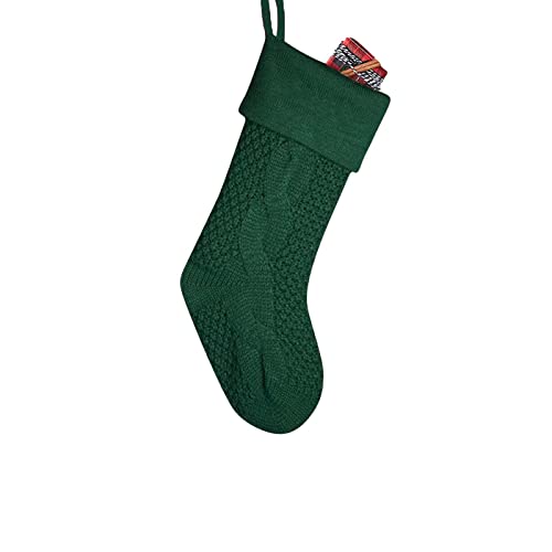 18in Large Green Knit Christmas Stockings Bulk...