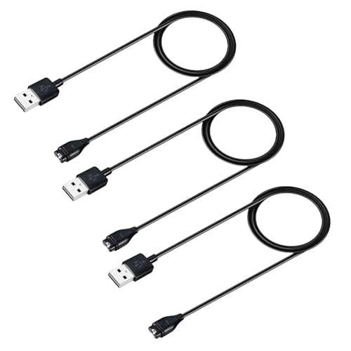 HUAREW Charger Cable Compatible for G-Armin Watch Charger Cable Compatible for Fenix 7 7S 6 6S Pro 5 5S 5X Plus, Forerunner 745 935 945, Vivoactive 3 4S, Vivomove 3 3S,Approach S40 S60(3 pcs 3.3ft)