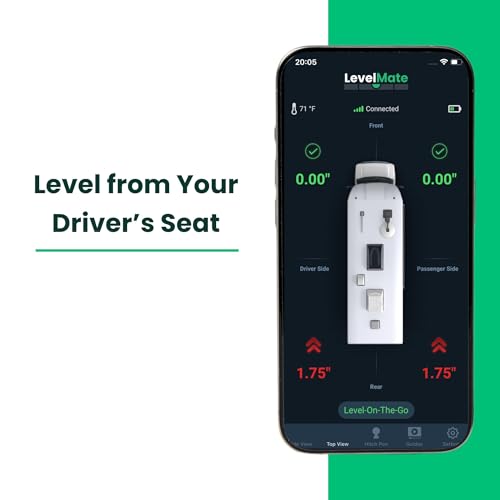 Image of LogicBlue Technology LevelMateMAX Wireless RV Leveling System, Bluetooth Leveler for Campers, Must-Have Accessory for Travel Trailers, Effortless Setup for Phones with App