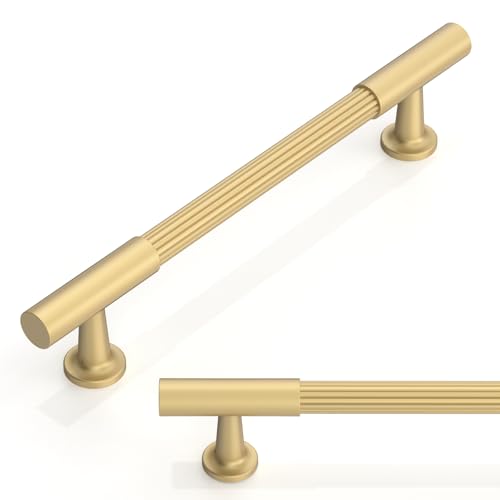 Talentedeco 10 Pack Brushed Gold Cabinet Pulls 5 Inch(128mm) Kitchen