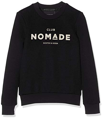 Scotch & Soda R´Belle Club Nomade Basic Crew Neck Sweat Sudadera, (Black 04), 140 (Talla del Fabricante: 10) para Niñas