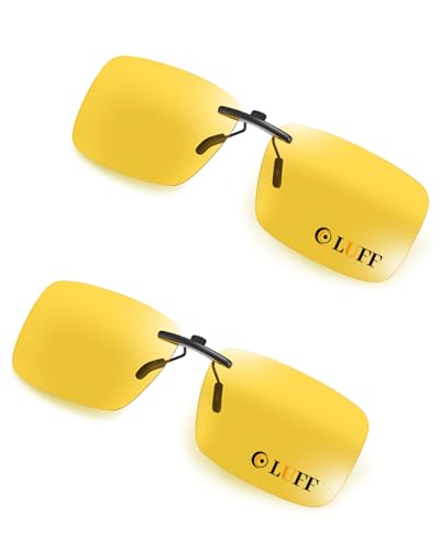 Image of LUFF Polarized /Night Vision Clip on Sunglasses /Myopia Glasses for Driving Black-Yellow