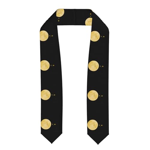 WHJSSF Châle aplati de remise de diplôme avec imprimé de chat noir et lune - Bon drapé qui ne se déforme pas facilement, Aplati, Taille unique