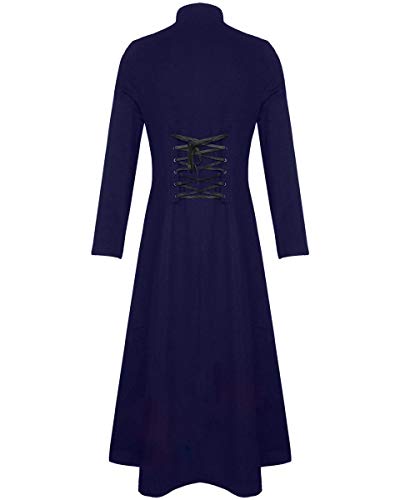 Darkrock Men's Cotton Twill STEAMPUNK Jacket Goth Victorian/Military Style Trench Coat/USA Design/USA Sizes/Black,Red & Blue2