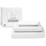 parure de lit carrefour home 100% coton peigné mercerisé pur et naturel: La technique de fil fin de Pizuna dans cet authentique 600-fils au pouce parure de lit coton single se caractérise par un tissage de sateen simple dent (4 en haut, 1 en bas). Le coton peigné mercerisé apporte un toucher doux et apaisant. Le coton pur peut se froisser légèrement, mais il est plus frais et respirant. Il s'assouplit et se froisse moins au fil des lavages, tout en conservant son aspect haut de gamme et impeccable.
