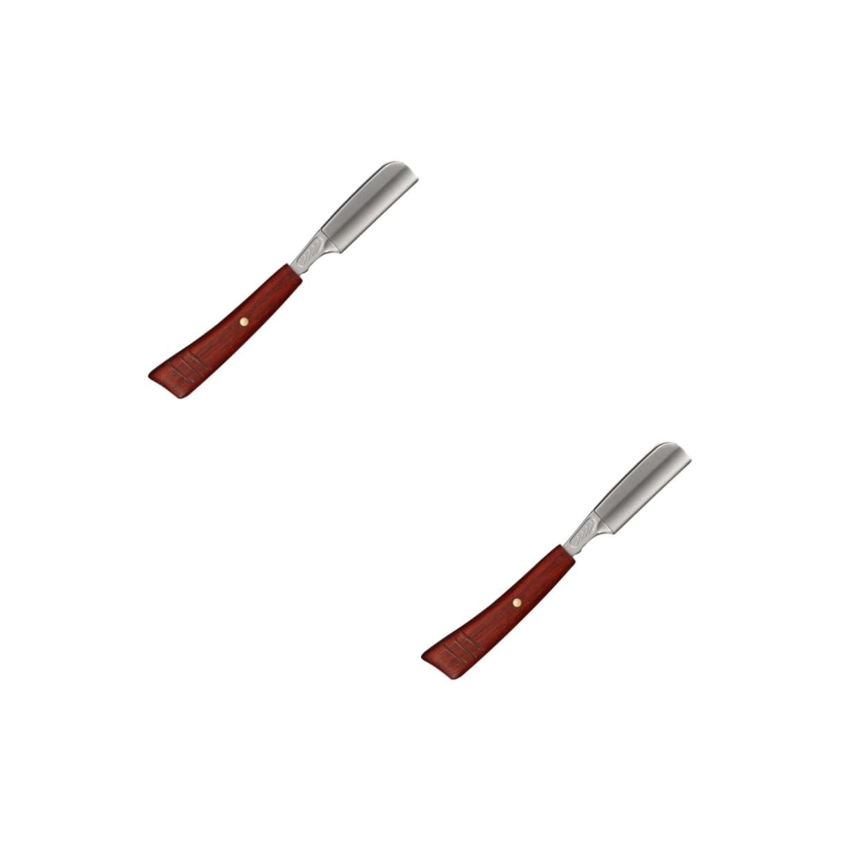 BESTYASH 2stücke Manueller Rasierer Mit Holzgriff Vintage Bartschneider Für Präzises Rasieren Augenbrauen Und Kopfhaarschnitt Für Herren Und Friseure