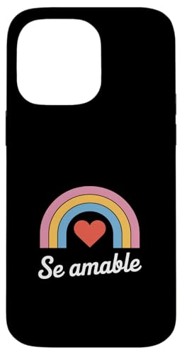 Funny Se Amable Rainbow Heart Says Minimalist �X�}�z�P�[�X iPhone 14 Pro Max �p